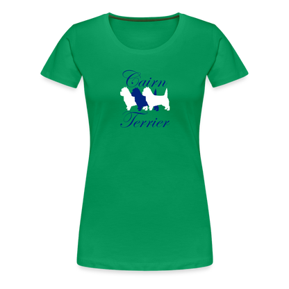 Women’s Premium T-Shirt - Cairn Terrier-Schriftzug - Kelly Green