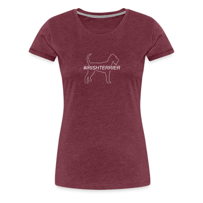 Women’s Premium T-Shirt - Irish Terrier - Hashtag - Bordeauxrot meliert