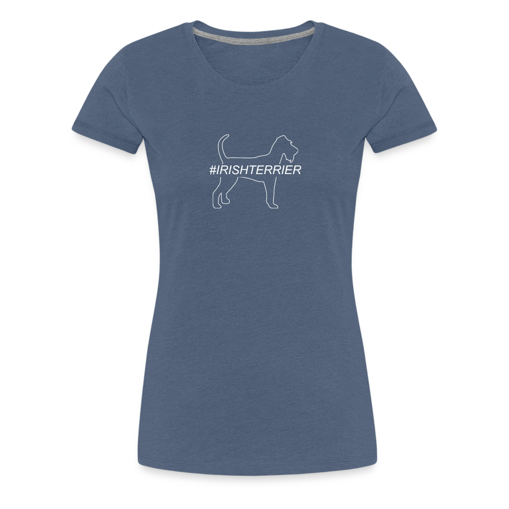 Women’s Premium T-Shirt - Irish Terrier - Hashtag - Blau meliert