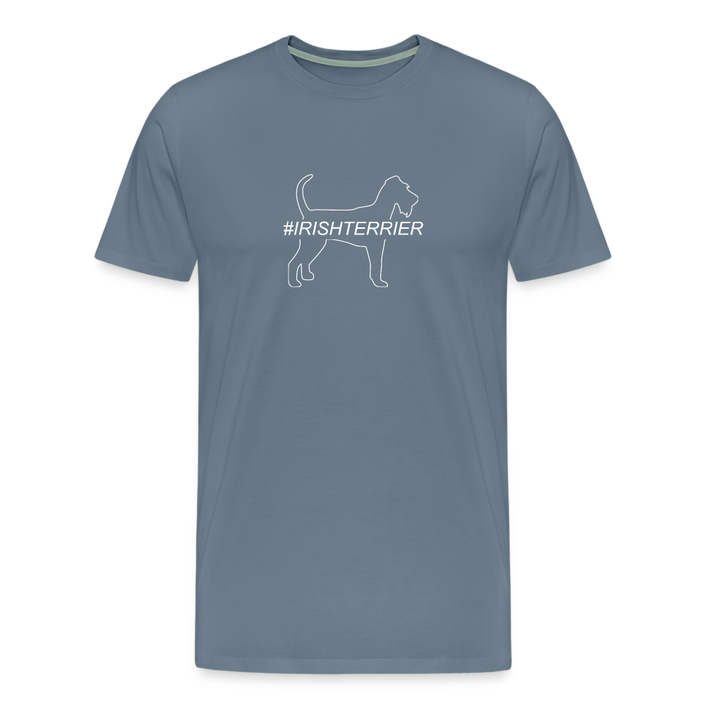 Männer Premium T-Shirt - Irish Terrier - Hashtag - Blaugrau