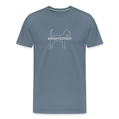 Männer Premium T-Shirt - Irish Terrier - Hashtag - Blaugrau