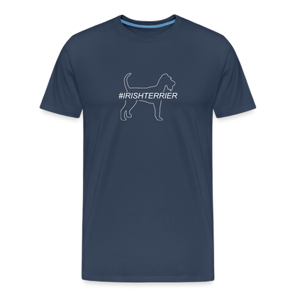 Männer Premium T-Shirt - Irish Terrier - Hashtag - Navy