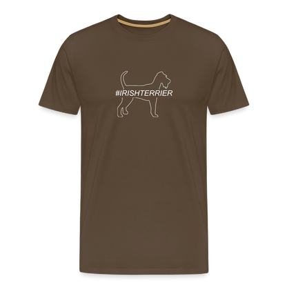 Männer Premium T-Shirt - Irish Terrier - Hashtag - Edelbraun