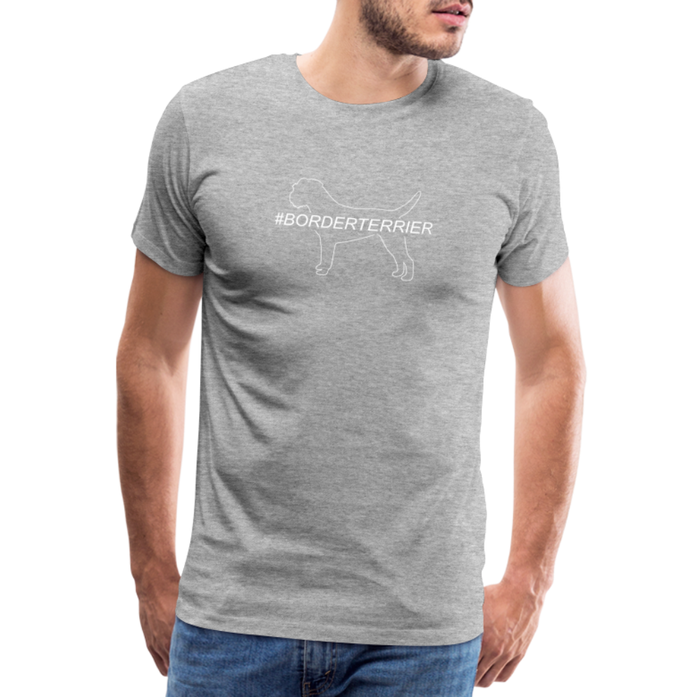 Männer Premium T-Shirt - Border Terrier - Hashtag - Grau meliert