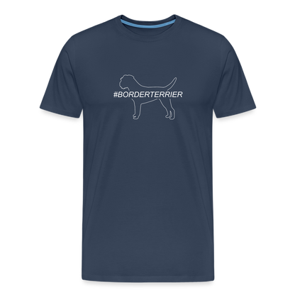 Männer Premium T-Shirt - Border Terrier - Hashtag - Navy