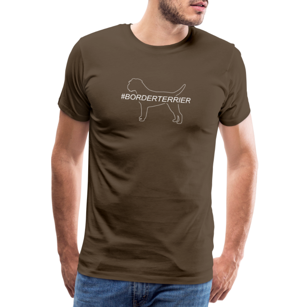 Männer Premium T-Shirt - Border Terrier - Hashtag - Edelbraun