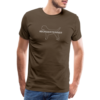 Männer Premium T-Shirt - Border Terrier - Hashtag - Edelbraun