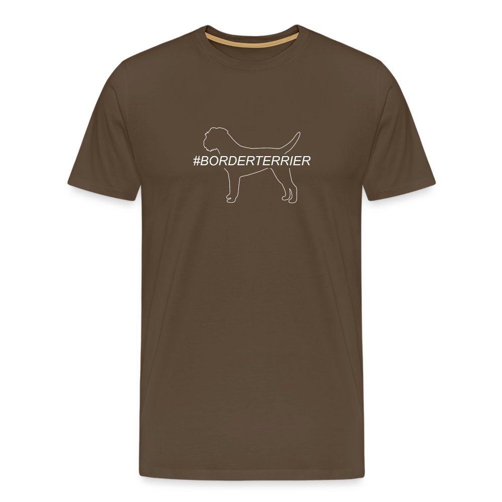 Männer Premium T-Shirt - Border Terrier - Hashtag - Edelbraun