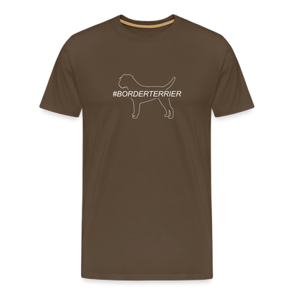 Männer Premium T-Shirt - Border Terrier - Hashtag - Edelbraun