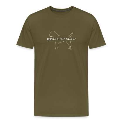 Männer Premium T-Shirt - Border Terrier - Hashtag - Khaki