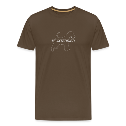 Männer Premium T-Shirt - Foxterrier - Hashtag - Edelbraun
