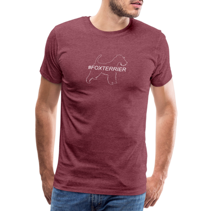 Männer Premium T-Shirt - Foxterrier - Hashtag - Bordeauxrot meliert