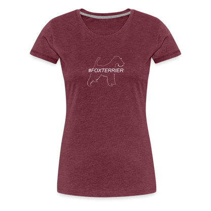 Women’s Premium T-Shirt - Foxterrier - Hashtag - Bordeauxrot meliert