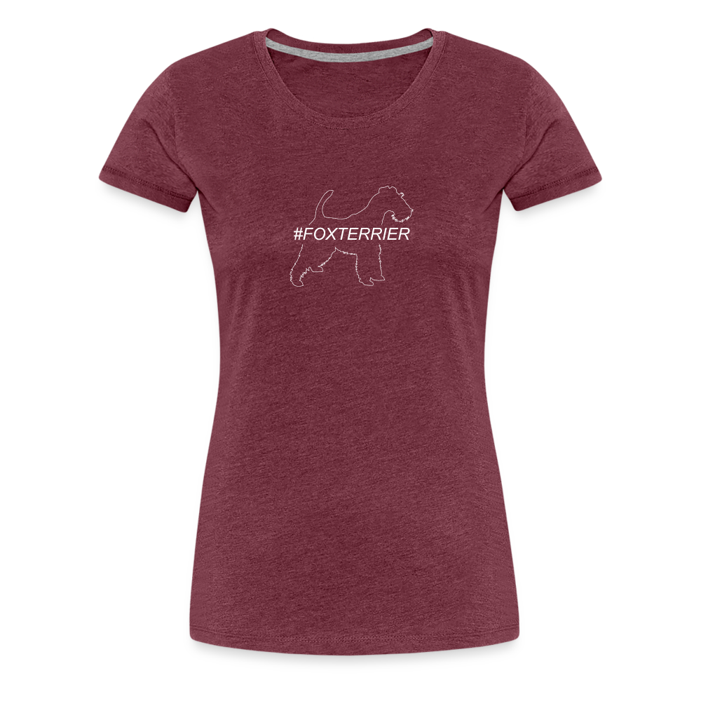 Women’s Premium T-Shirt - Foxterrier - Hashtag - Bordeauxrot meliert