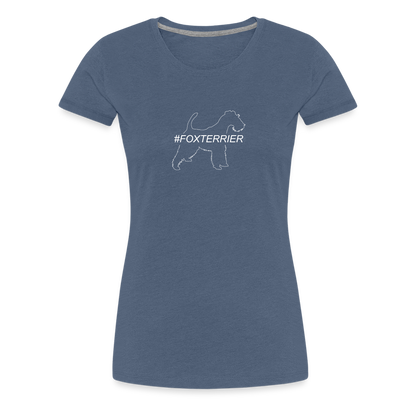Women’s Premium T-Shirt - Foxterrier - Hashtag - Blau meliert