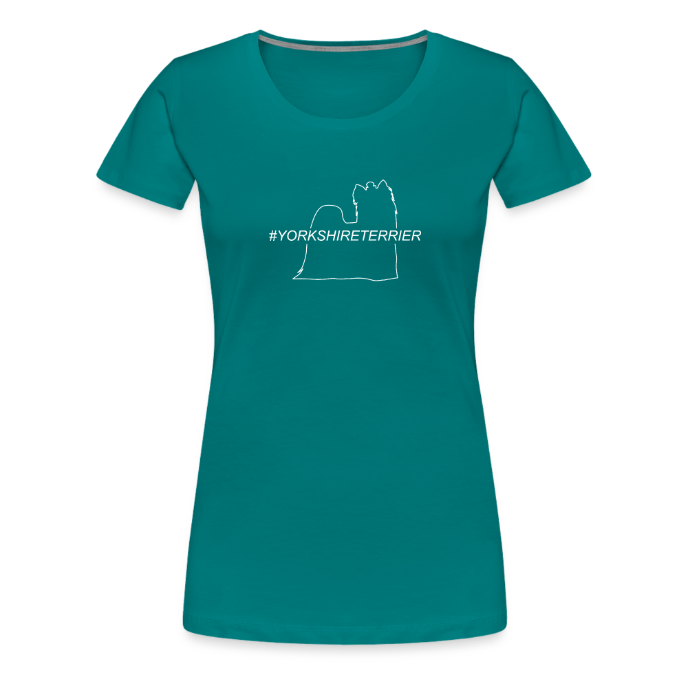 Women’s Premium T-Shirt - Yorkshire Terrier - Hashtag - Divablau