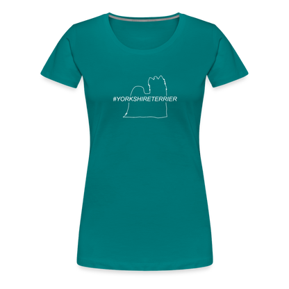 Women’s Premium T-Shirt - Yorkshire Terrier - Hashtag - Divablau