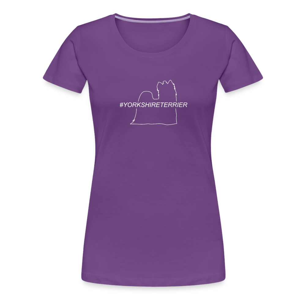 Women’s Premium T-Shirt - Yorkshire Terrier - Hashtag - Lila