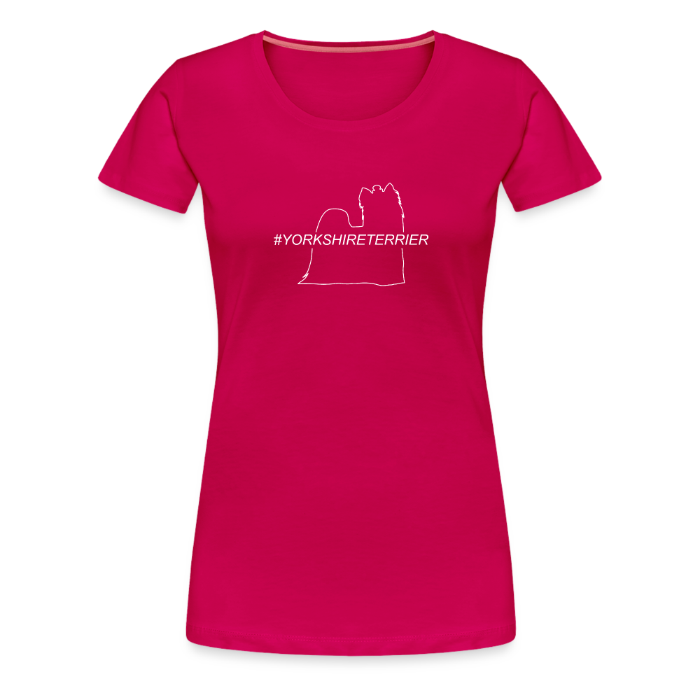 Women’s Premium T-Shirt - Yorkshire Terrier - Hashtag - dunkles Pink