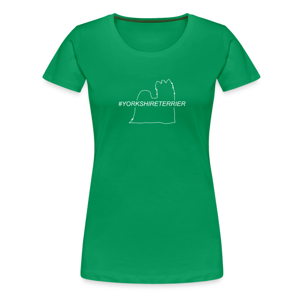 Women’s Premium T-Shirt - Yorkshire Terrier - Hashtag - Kelly Green